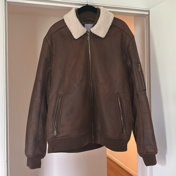 Rainforest Nubuck Sherpa Lined Jacket Russet Brown Size Large - Picture 3 of 3